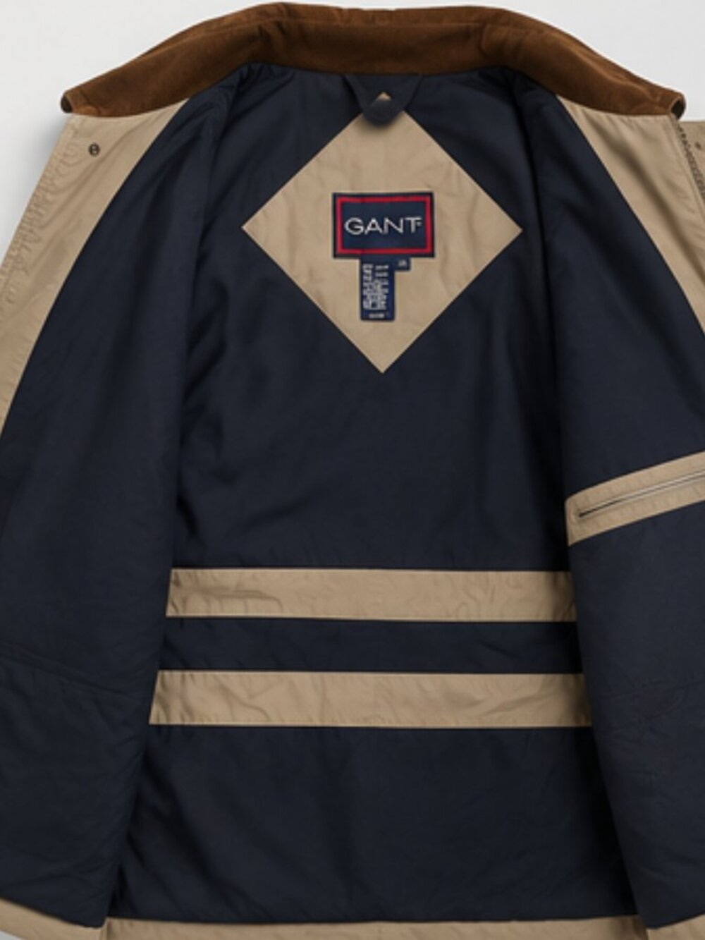 Vintage GANT Goose Down-Filled Barn Field Jacket - Leather Collar Trim - Mens M - Picture 6 of 7